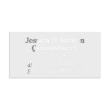 XOXOKristen silver foil personalized return address label with elegant script typography and foliage divider, clear glossy envelope sticker - XOXOKristen