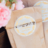 Floral Border Baptism Favor Stickers - XOXOKristen