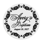Floral Border Baptism Favor Stickers - XOXOKristen