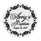 Floral Border Baptism Favor Stickers - XOXOKristen