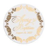 Floral Border Baptism Favor Stickers - XOXOKristen