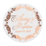 Floral Border Baptism Favor Stickers - XOXOKristen