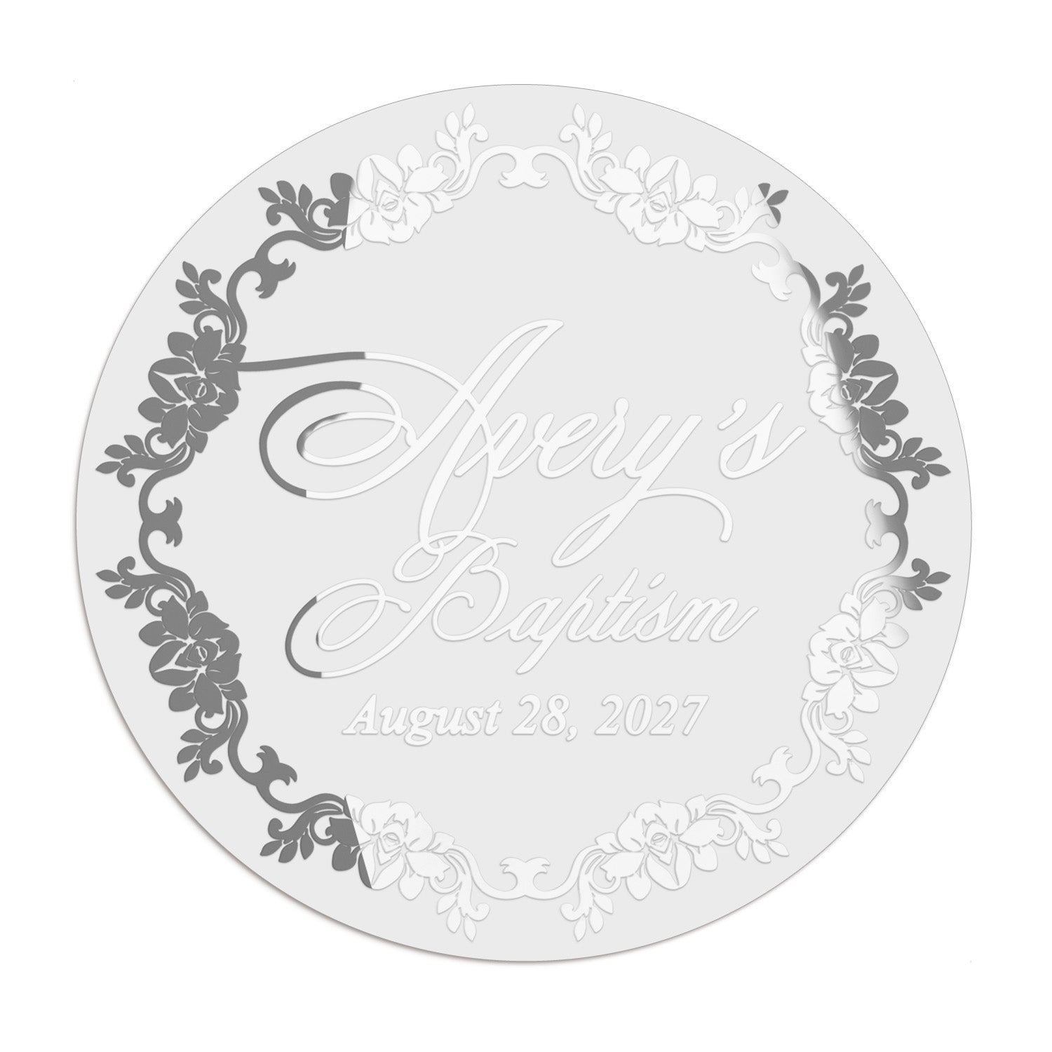 Floral Border Baptism Favor Stickers - XOXOKristen