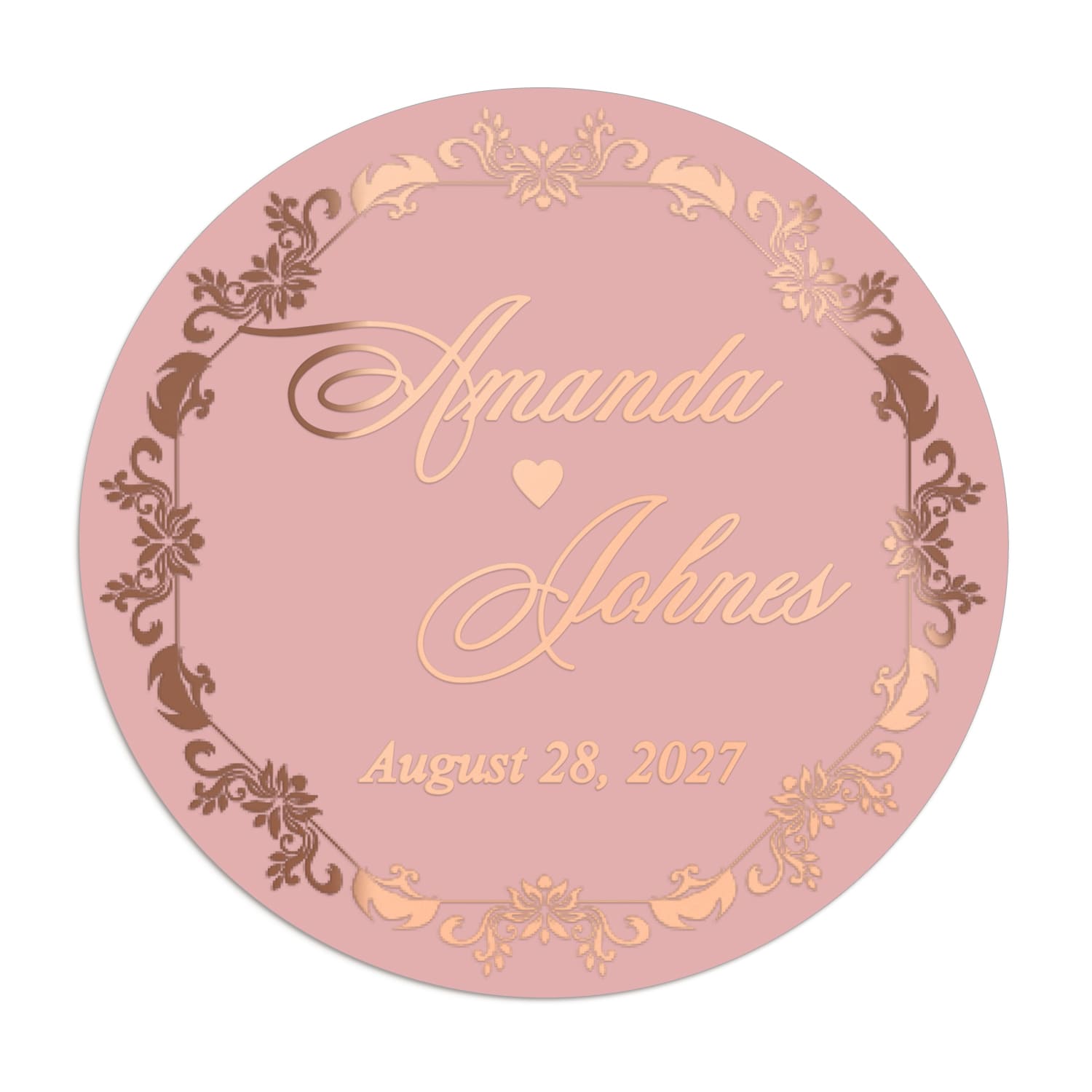 Custom Colorful Gold Foiled Wedding Sticker