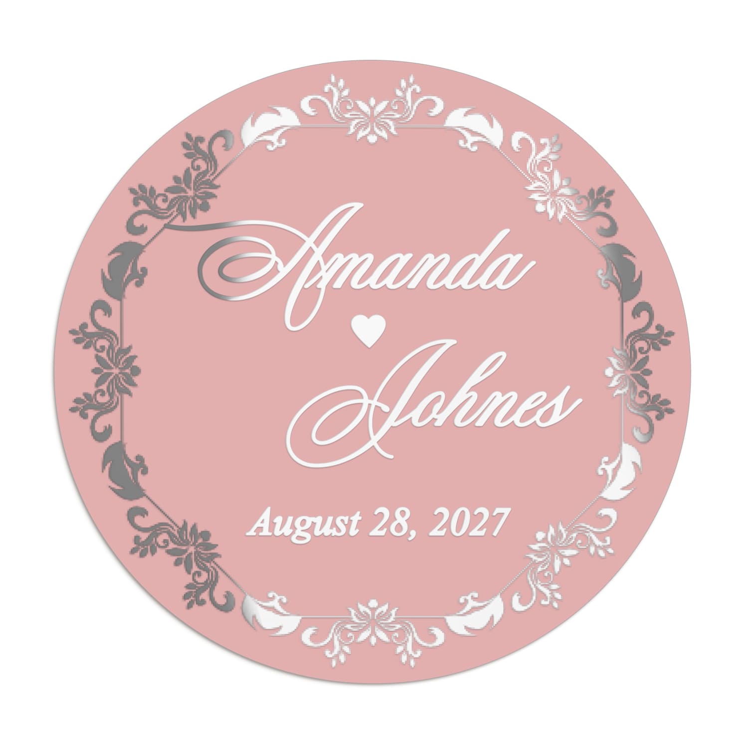 Custom Colorful Gold Foiled Wedding Sticker