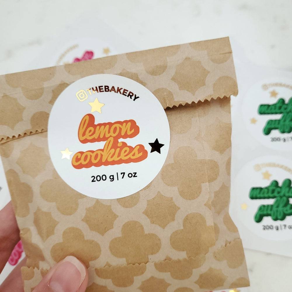 Gold Foiled Business Packaging Retro Labels - XOXOKristen