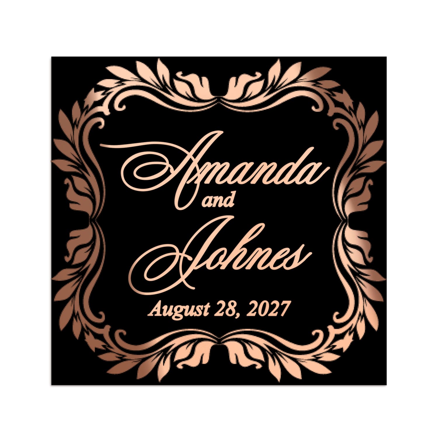 Luxurious Velvet Wedding Favor Stickers with Gold Foil