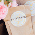 Calligraphy Initials Wedding Stickers - XOXOKristen