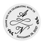 Calligraphy Initials Wedding Stickers - XOXOKristen
