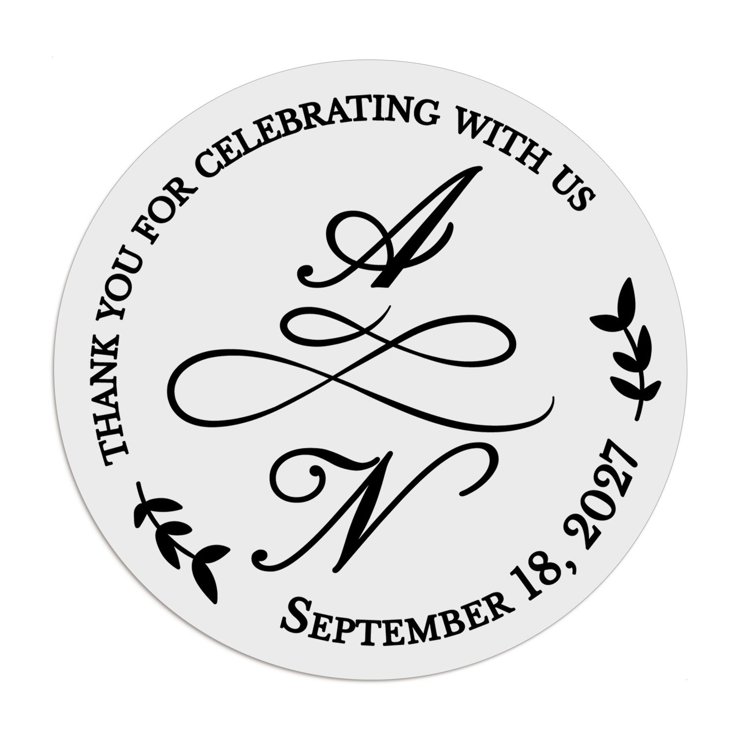 Calligraphy Initials Wedding Stickers - XOXOKristen