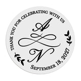 Calligraphy Initials Wedding Stickers - XOXOKristen