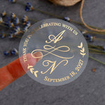 Calligraphy Initials Wedding Stickers - XOXOKristen