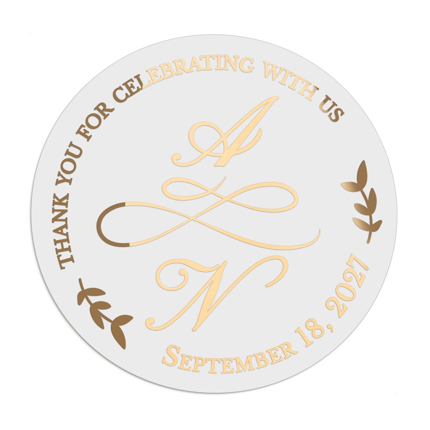 Calligraphy Initials Wedding Stickers - XOXOKristen