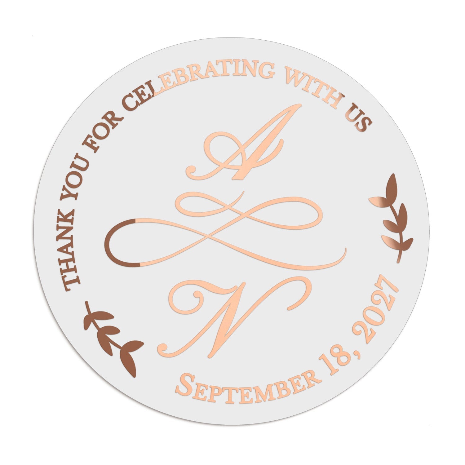 Calligraphy Initials Wedding Stickers - XOXOKristen