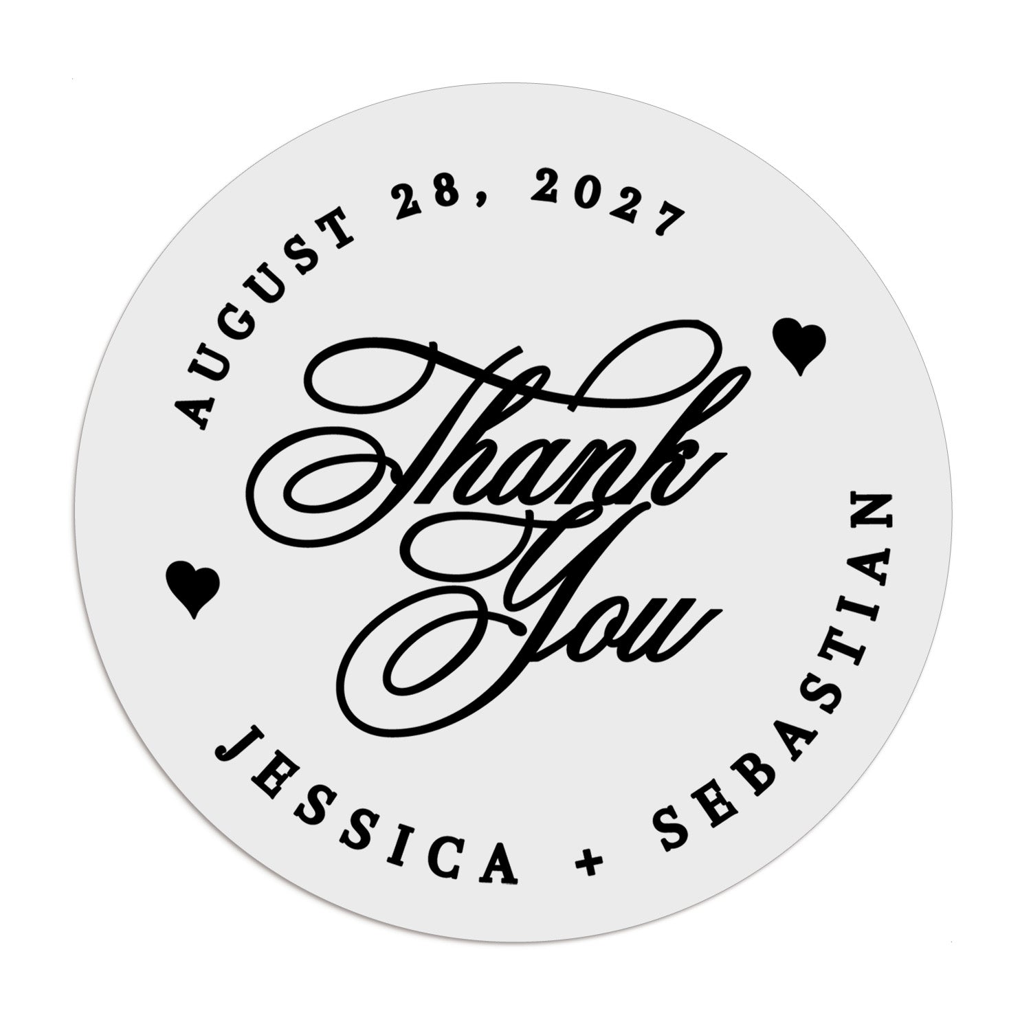 Calligraphy Thank You Wedding Stickers - XOXOKristen