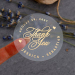 Calligraphy Thank You Wedding Stickers - XOXOKristen