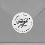 Calligraphy Thank You Wedding Stickers - XOXOKristen