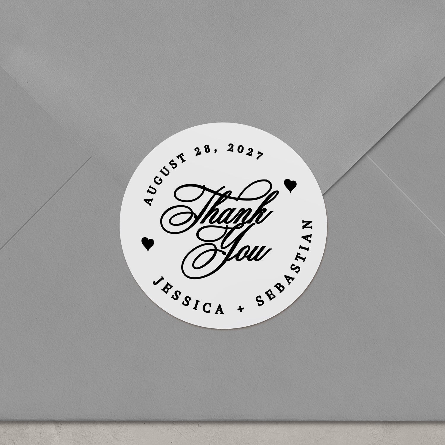 Calligraphy Thank You Wedding Stickers - XOXOKristen