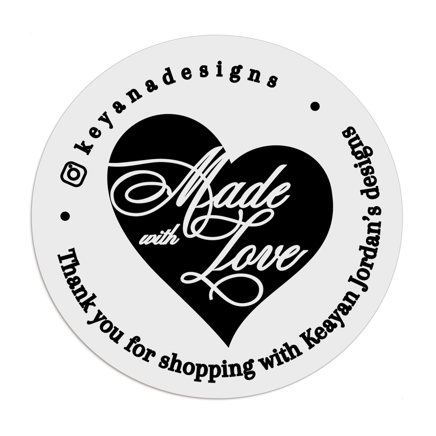 Bold Heart Made with Love Stickers - XOXOKristen