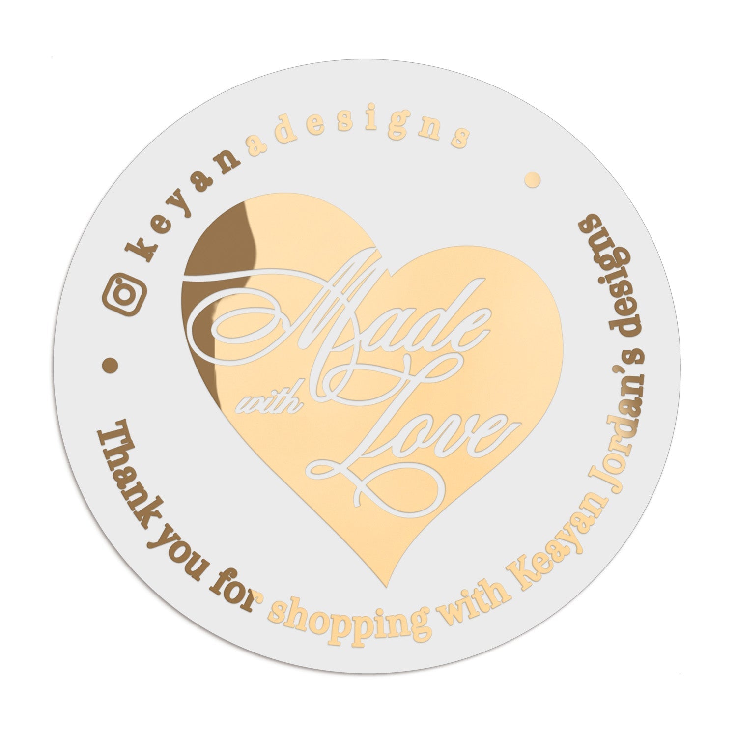 Bold Heart Made with Love Stickers - XOXOKristen