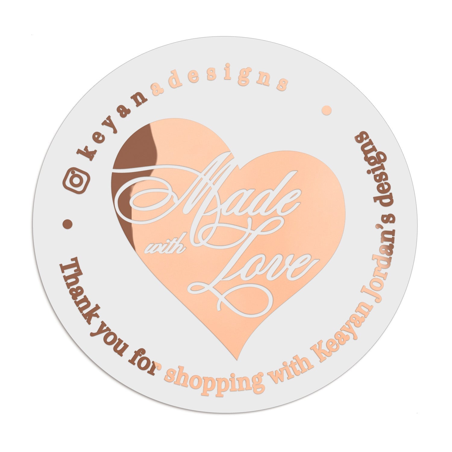 Bold Heart Made with Love Stickers - XOXOKristen