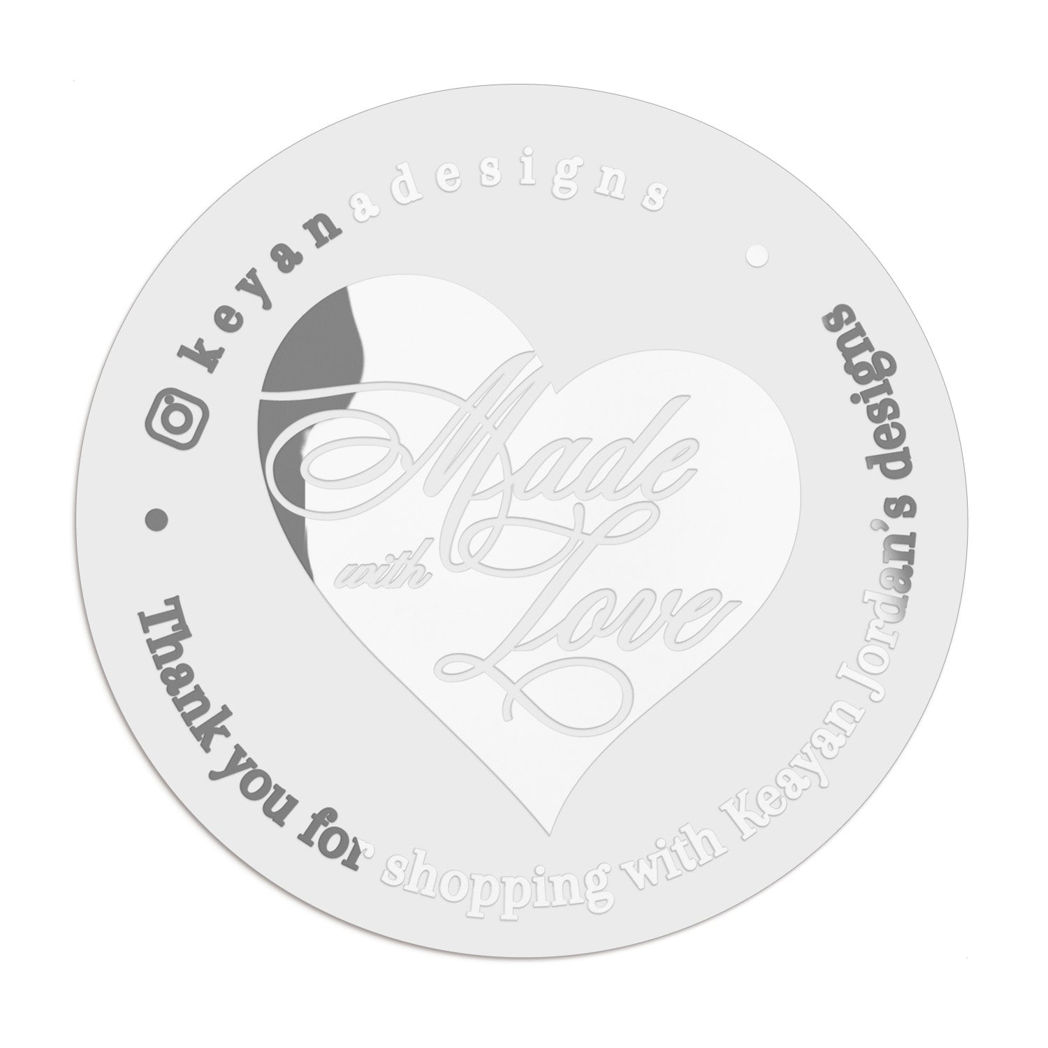 Bold Heart Made with Love Stickers - XOXOKristen