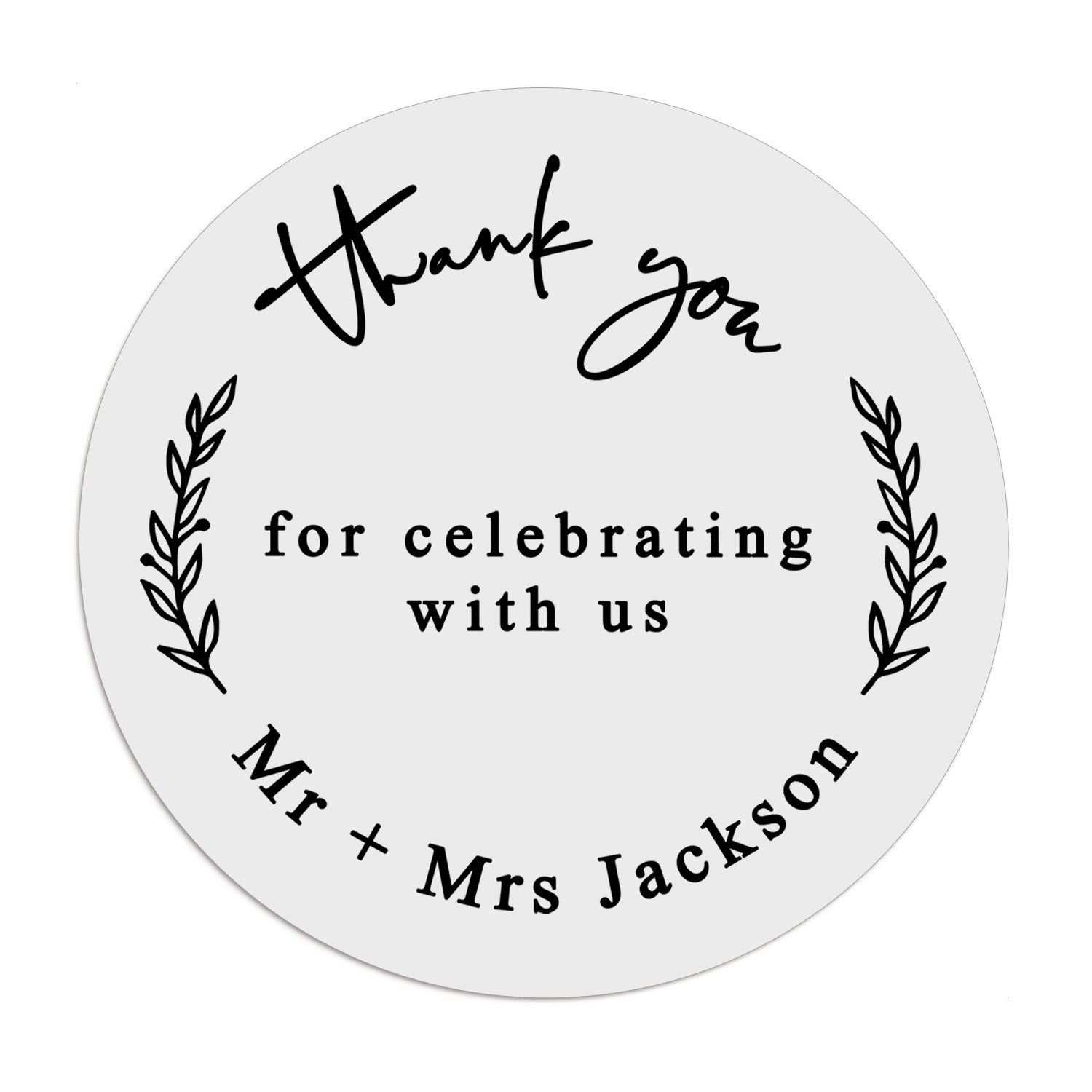 Thank you Wedding Favor Stickers - XOXOKristen