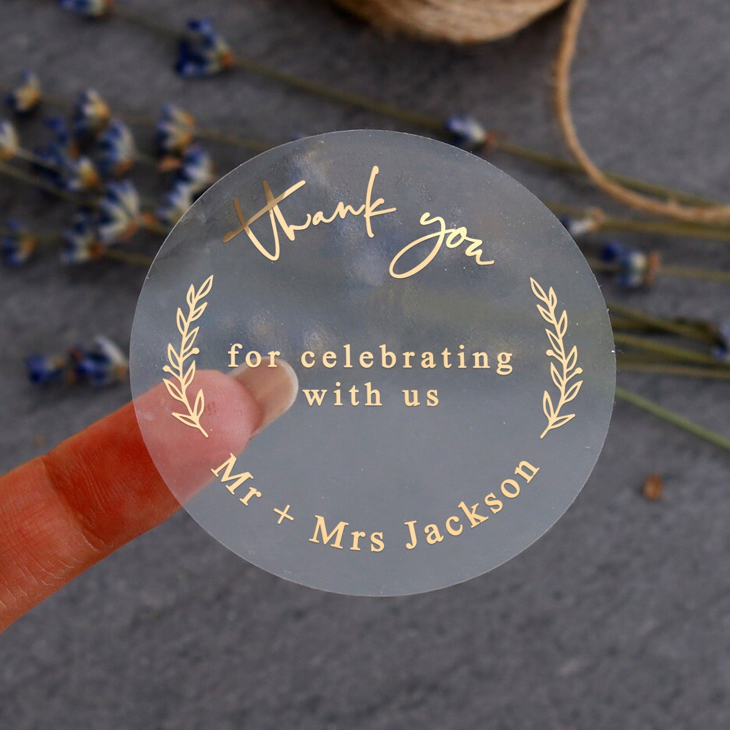 Thank you Wedding Favor Stickers - XOXOKristen