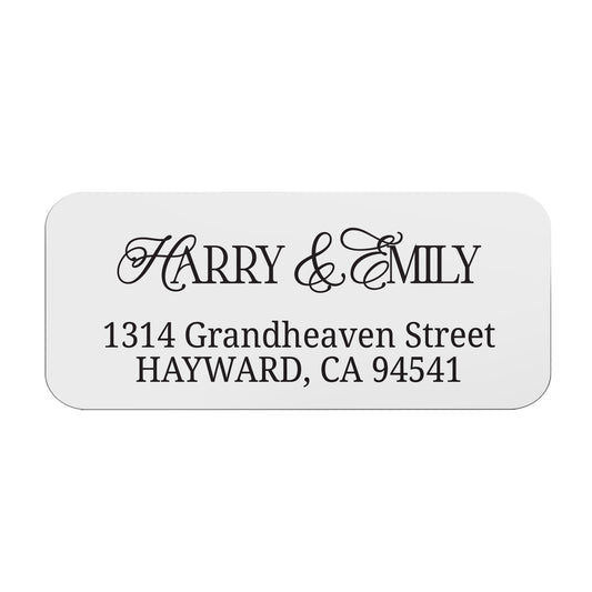 Stylish Return Address Labels for Wedding Stationery - Personalized Design Options - Classic Black Ink - Easy-to-Apply Clear Self-Adhesive Pape