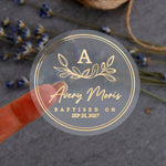 Floral Baptism Favor Stickers - XOXOKristen
