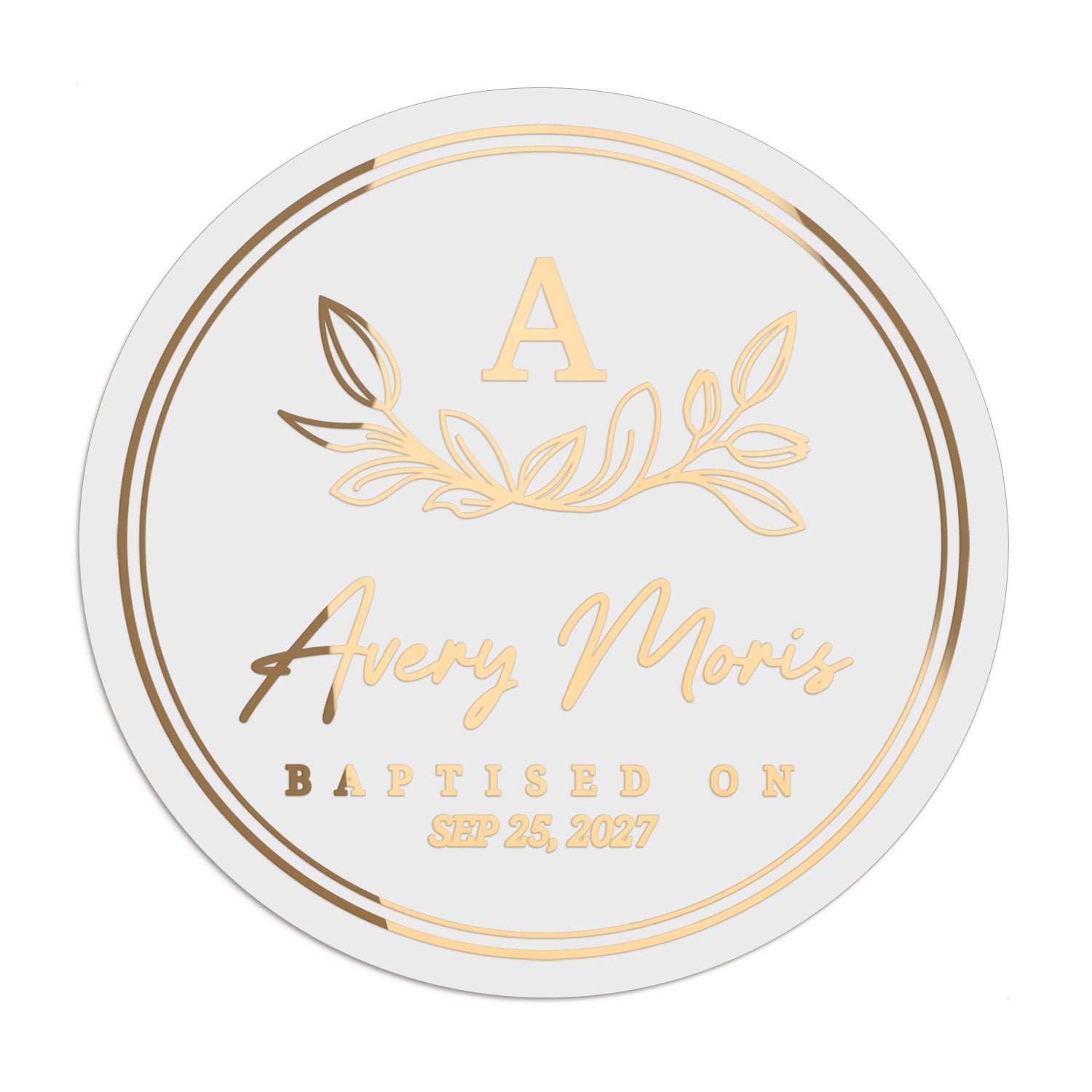 Floral Baptism Favor Stickers - XOXOKristen