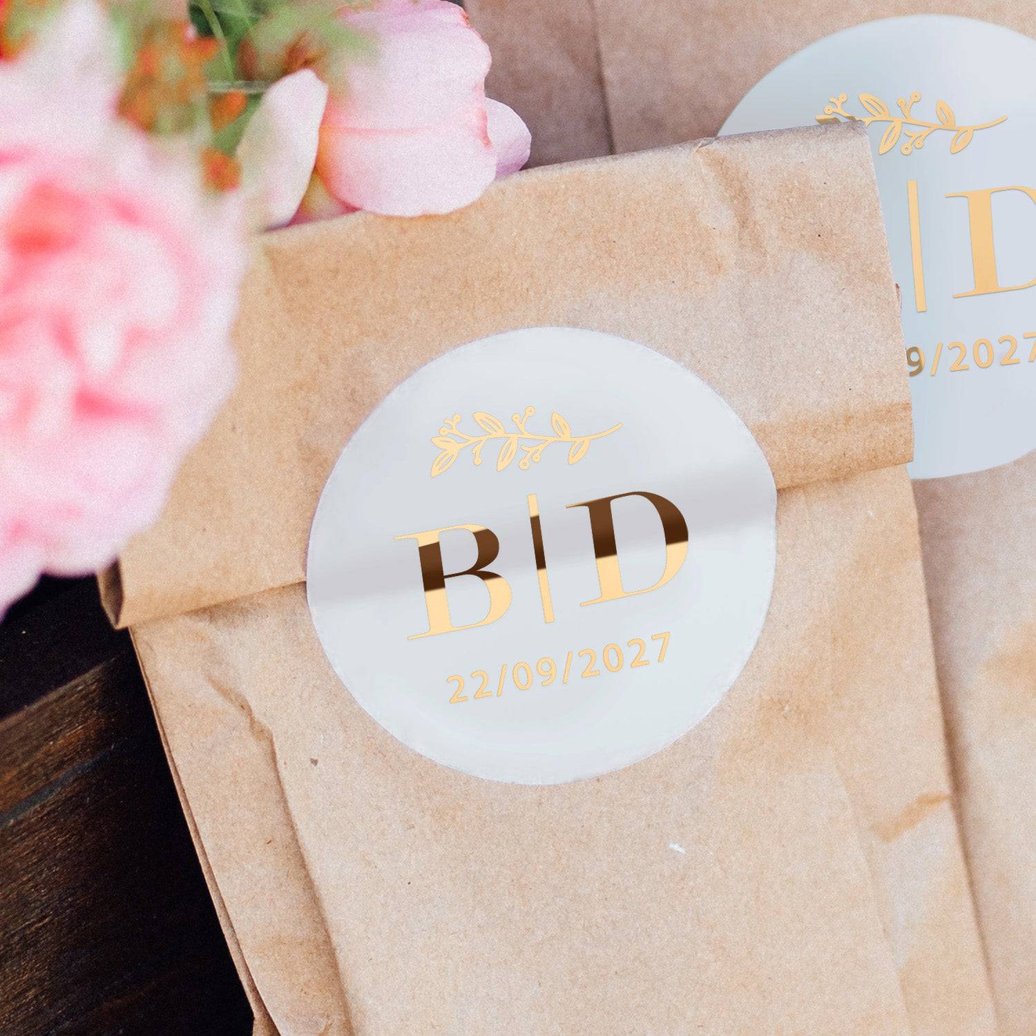 Simple Initials Clear Wedding Sticker - XOXOKristen