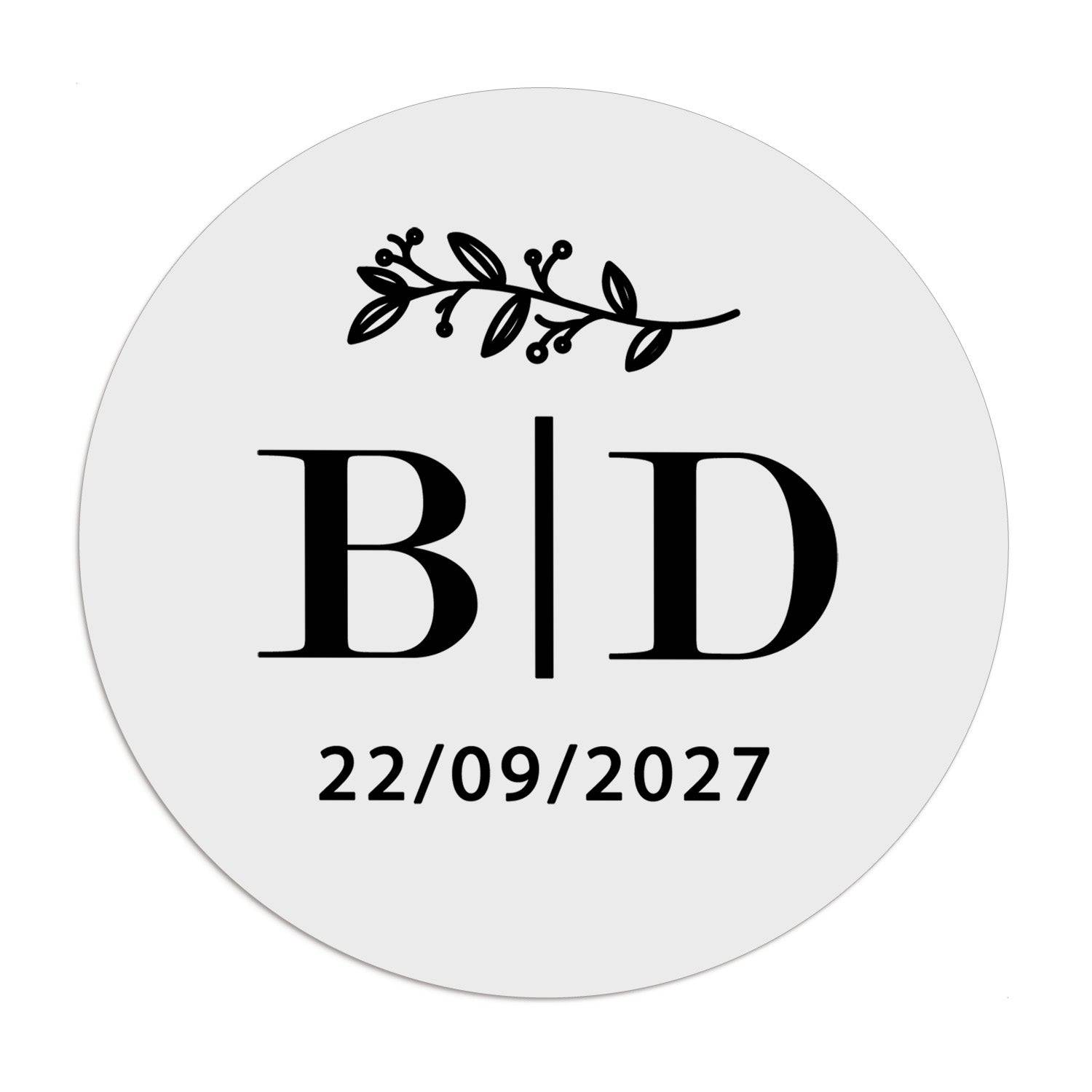 Simple Initials Clear Wedding Sticker - XOXOKristen