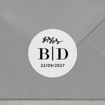 Simple Initials Clear Wedding Sticker - XOXOKristen
