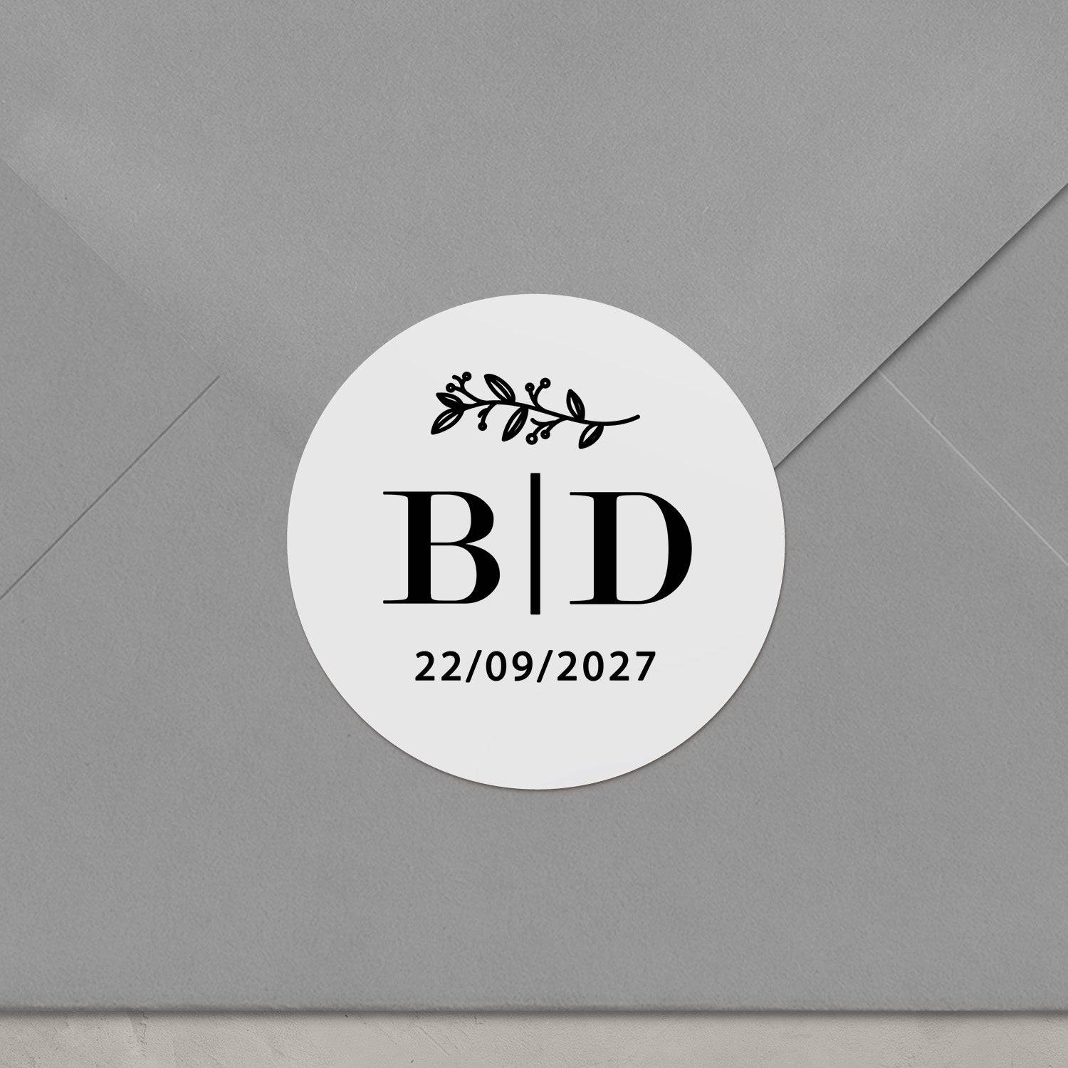 Simple Initials Clear Wedding Sticker - XOXOKristen