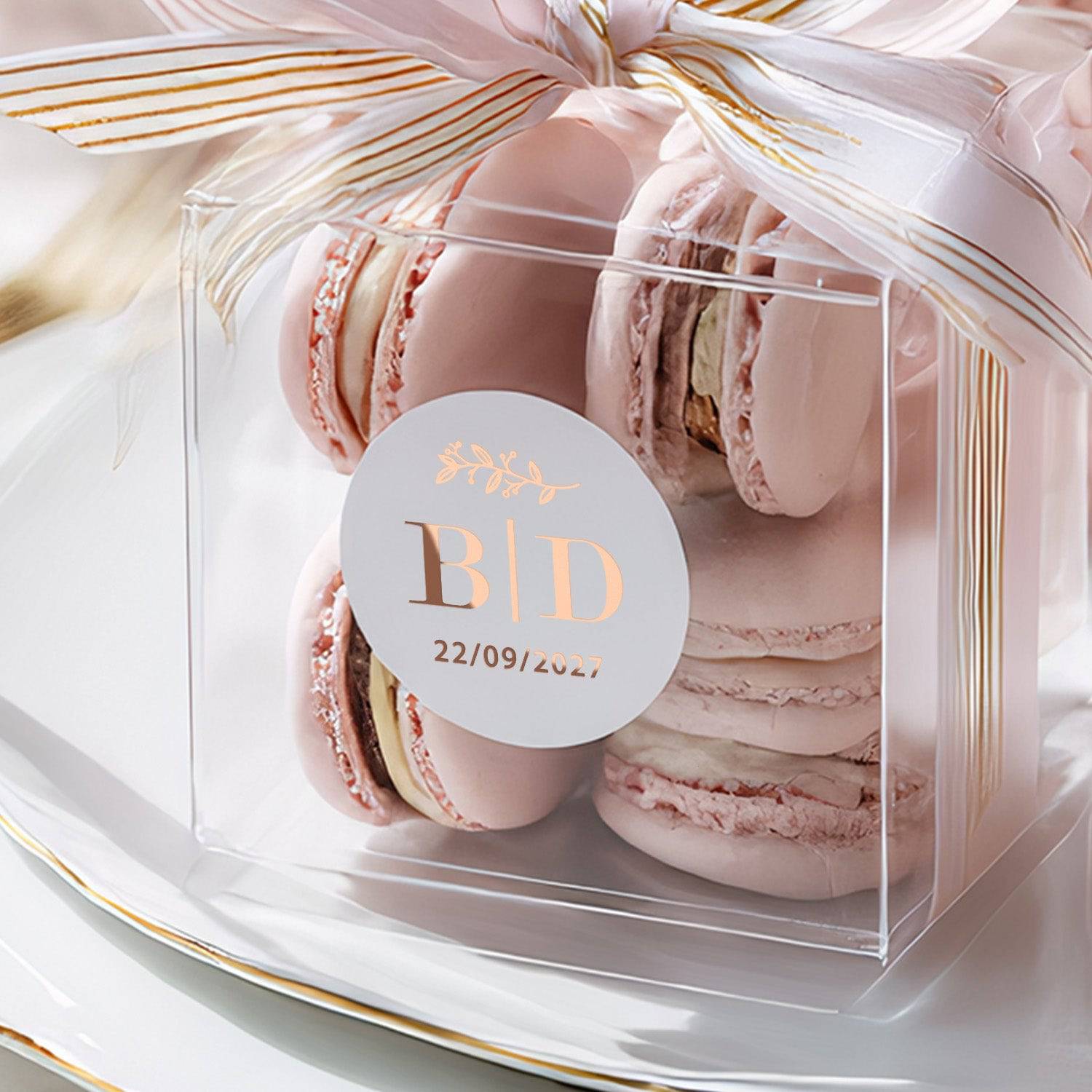 Simple Initials Clear Wedding Sticker - XOXOKristen