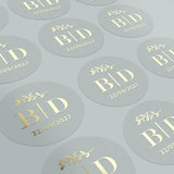 Simple Initials Clear Wedding Sticker - XOXOKristen