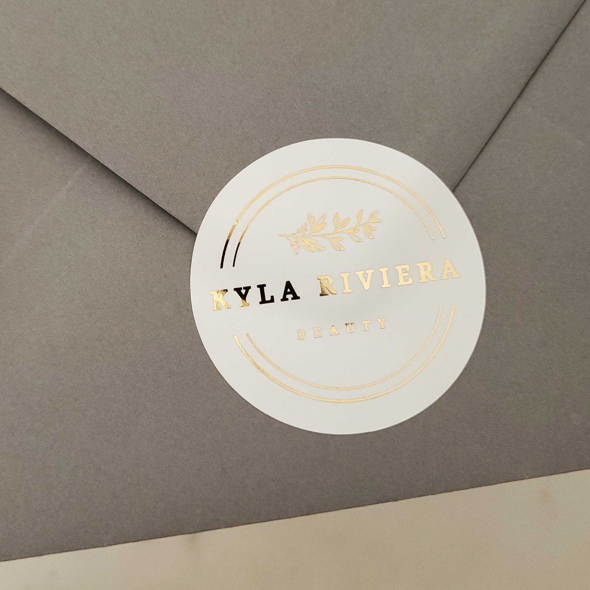 personalized product labeling sticker with gold foil for small businesses - XOXOKristen