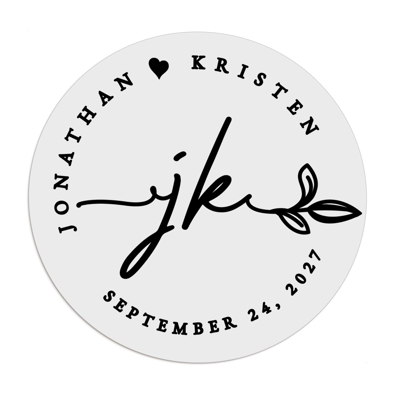 Floral Initials Wedding Stickers - XOXOKristen
