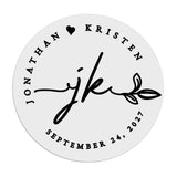 Floral Initials Wedding Stickers - XOXOKristen