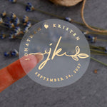 Floral Initials Wedding Stickers - XOXOKristen
