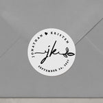 Floral Initials Wedding Stickers - XOXOKristen