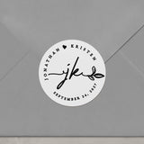 Floral Initials Wedding Stickers - XOXOKristen