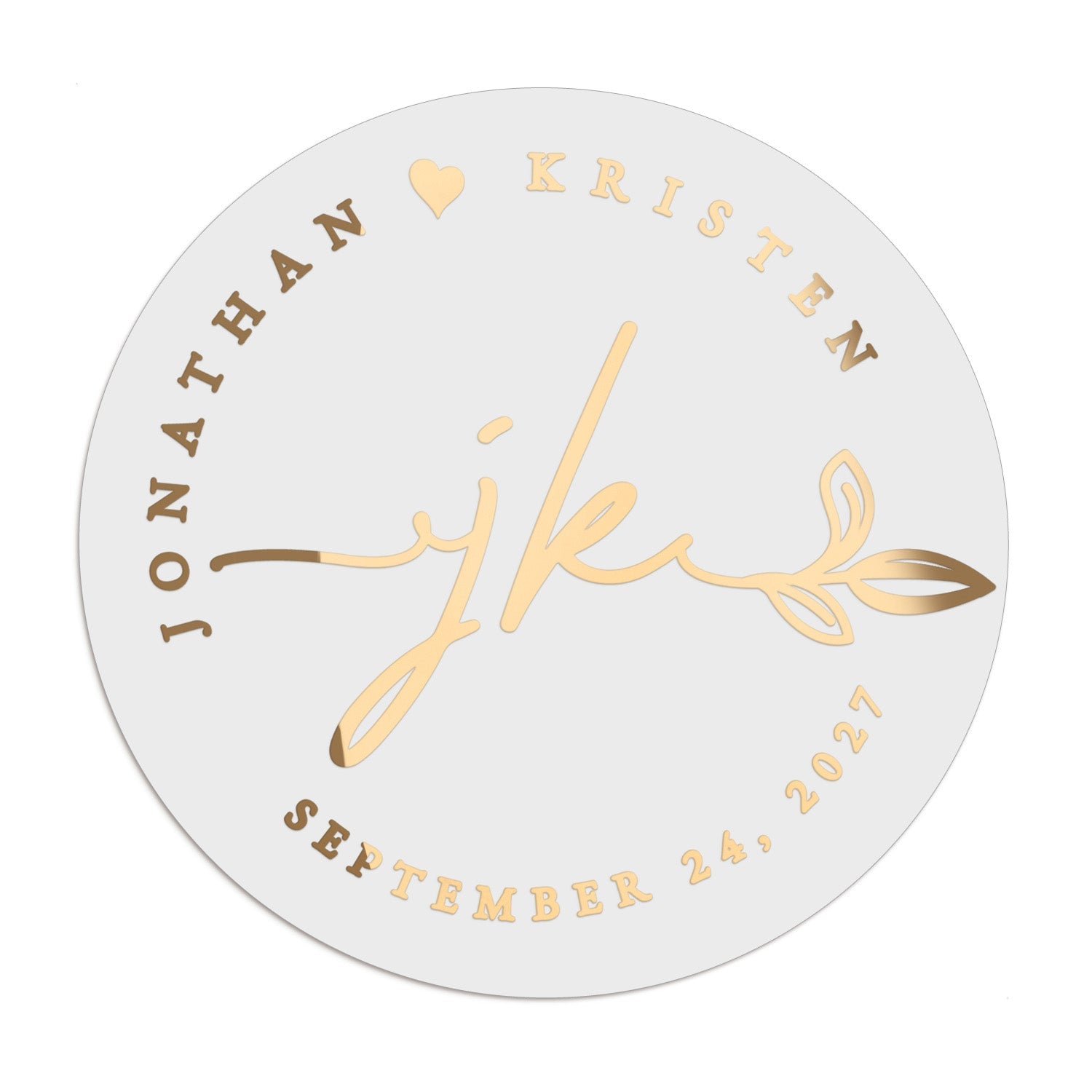 Floral Initials Wedding Stickers - XOXOKristen