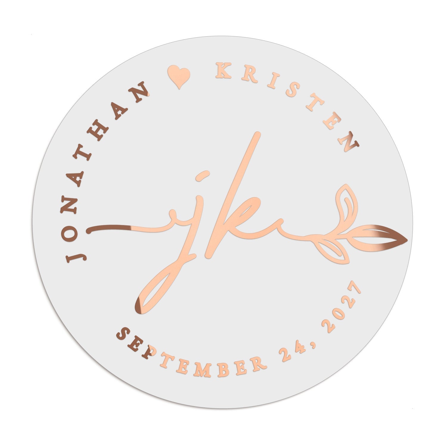 Floral Initials Wedding Stickers - XOXOKristen