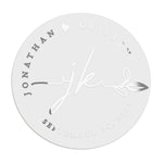 Floral Initials Wedding Stickers - XOXOKristen