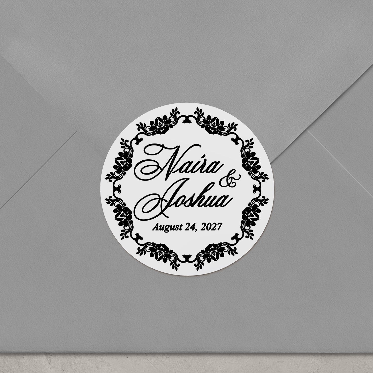 Floral Frame Wedding Stickers - XOXOKristen