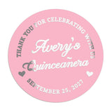 Pink and Gold Custom Quinceañera Labels