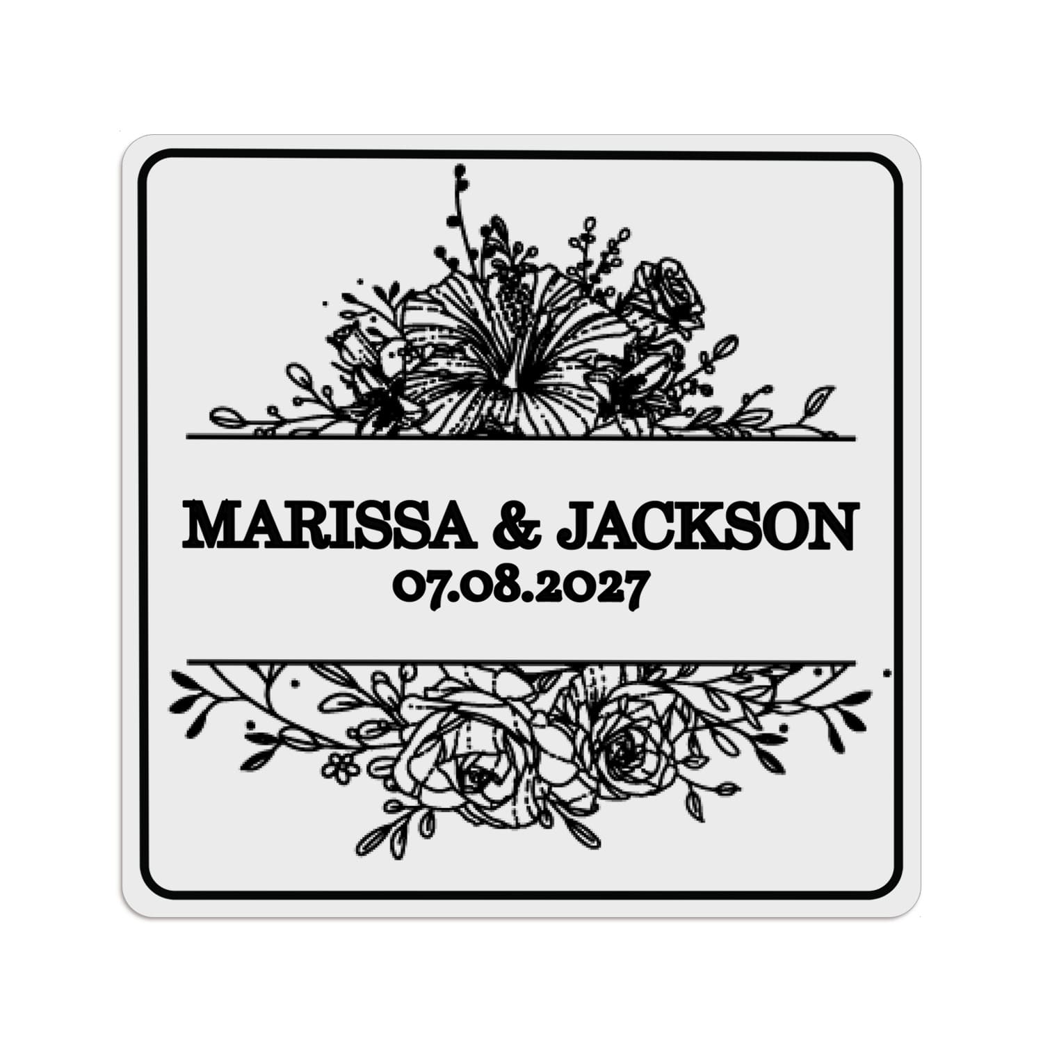 Dainty Flowers Web Clear Wedding Sticker