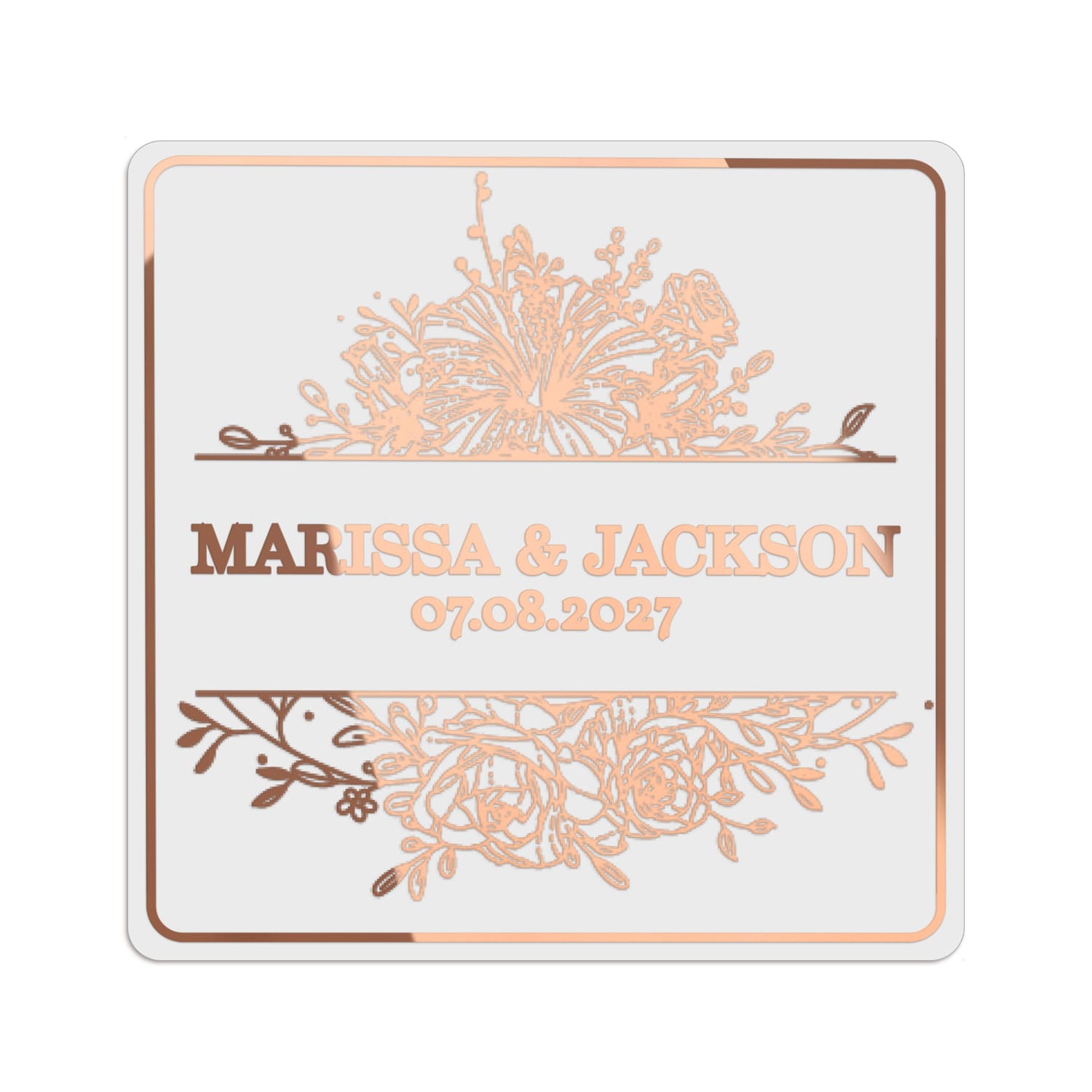 Dainty Flowers Web Clear Wedding Sticker